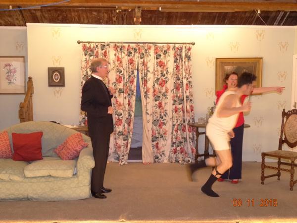 "That way!" The Reverend Humphrey watches on as Penelope tells Lionel where to go.