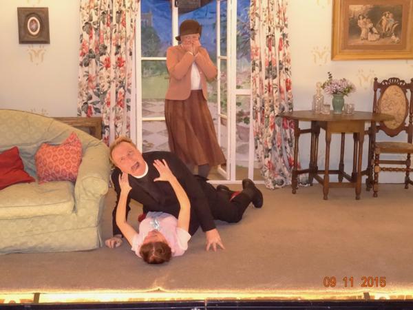 Miss Skillon is horrified at the antics of Mrs Toop and Lance-Corporal Swinton
